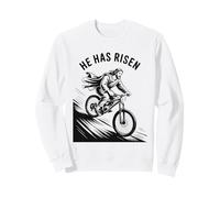 Funny Jesus Cycling Cyclist Bicycle Bike Joke Humour Sweatshirt