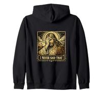 Funny Jesus Facepalm I Never Said That Meme Zip Hoodie