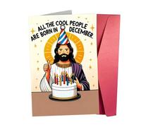 Funny Jesus Greeting Card | Funny Humorous Joke Celebration Notecard - Men Women Happy Birthday Card | for Adults Lovers Family Friends Mom Dad