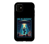 Funny jesus rizzin easter Ufo alien abduction space christ Case for iPhone 11