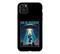 Funny jesus rizzin easter Ufo alien abduction space christ Case for iPhone 11 Pro Max