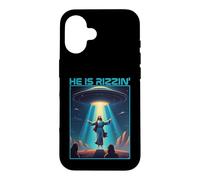Funny jesus rizzin easter Ufo alien abduction space christ Case for iPhone 16