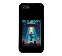 Funny jesus rizzin easter Ufo alien abduction space christ Case for iPhone SE (2020) / 7/8
