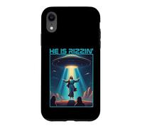 Funny jesus rizzin easter Ufo alien abduction space christ Case for iPhone XR
