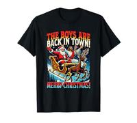 Funny Jesus Santa The Boys are Back in Town Merry Christmas T-Shirt
