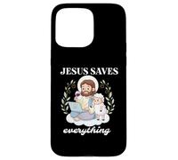 Funny JESUS SAVES Everything Christian Laptop Lamb Case for iPhone 15 Pro Max