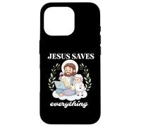 Funny JESUS SAVES Everything Christian Laptop Lamb Case for iPhone 16 Pro