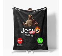 Funny Jesus Throw Blanket Soft Warm Cozy Blankets Fuzzy Plush Fleece Jesus Blanket Gifts for Couch Bed Sofa Home Decor 40''X50''
