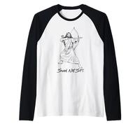 Funny Jesus with Bow and Arrow Saved Not Soft Cute Christian Raglan Baseball Tee