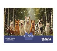 Funny Jigsaw Puzzles for Adults: 1000-Piece Dog Jigsaw Puzzle Collection - Challenging Dog Puzzle for Enthusiasts - Happily Jigsaw Puzzles Offers Vibrant, Detailed Canine Art 38x26cm/1000pcs