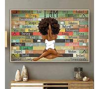 Funny Jigsaw Puzzles I Am Afro Queen Meditation Poster Black Woman Poster African American Wooden Puzzle for Adults Kids Toys Gift Entertainment Props 500 Piece Puzzles