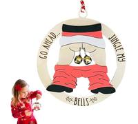 Funny, Jingle My Bells Pendant, Santa Claus Ornament, Holiday -On Decoration, Christmas Bell Wooden Ornament, Festive Home Office Tree Hanging Accessory, Humorous Holiday Decor