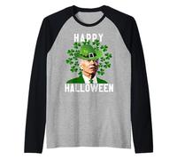 Funny Joe Biden St Patricks Day Confused Halloween Biden Raglan Baseball Tee