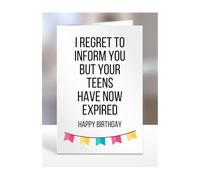 Funny, Joke, 20th Birthday Card TEENS Have Expired, Daughter, Son, Step, Bonus, Granddaughter, Grandson, Cousin, Presents for Teenager, Brother, Sister, A5-189_2