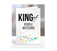 Funny, Joke, Card for Someone loves People Watching, Birthday Gifts For Men, Male, Him, Man, Work, Colleagues, Presents for Christmas, King of, A5-240_183