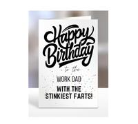 Funny, Joke, Happy Birthday Card for Work Dad, gifts for girl, girls, boy, boys, her, him, male, female, presents for women, men, with the stinkiest farts, A5-183_221