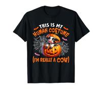 Funny Joke Human Costume I'm Really A Cow Halloween T-Shirt