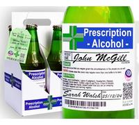 Funny Joke Prescription Alcohol Beer Wine Bottle Carrier with Bottle Labels & Gift Tag - Xmas, Birthday (18th-80th), Secret Santa Stocking Filler