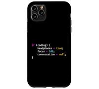 Funny Joke Programming If Coding Headphones Focus T-Shirt Case for iPhone 11 Pro Max