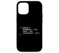 Funny Joke Programming If Coding Headphones Focus T-Shirt Case for iPhone 12/12 Pro