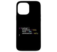 Funny Joke Programming If Coding Headphones Focus T-Shirt Case for iPhone 13 Pro Max