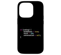 Funny Joke Programming If Coding Headphones Focus T-Shirt Case for iPhone 14 Pro