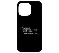 Funny Joke Programming If Coding Headphones Focus T-Shirt Case for iPhone 14 Pro Max