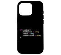 Funny Joke Programming If Coding Headphones Focus T-Shirt Case for iPhone 16 Pro