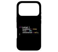 Funny Joke Programming If Coding Headphones Focus T-Shirt Case for iPhone 17 Pro