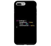 Funny Joke Programming If Coding Headphones Focus T-Shirt Case for iPhone 7 Plus/8 Plus