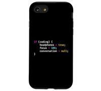 Funny Joke Programming If Coding Headphones Focus T-Shirt Case for iPhone SE (2020) / 7/8
