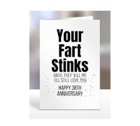 Funny, Joke, Rude, Card, Happy 38TH Anniversary, Your Fart Stinks, Silly Gifts, Him, Her, Presents for Men, Women, Female, Male, From, A5-216_38