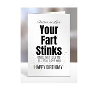 Funny, Joke, Rude, Happy Birthday Card for Father in Love, Your Fart Stinks, Silly Gifts, Him, Her, Presents for Men, Women, Female, Male, From, A5-215_87