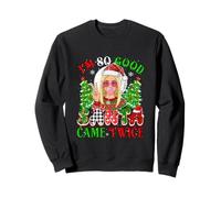 Funny Joke Santa Came Xmas Colorful Leopard Santa Woman Sweatshirt