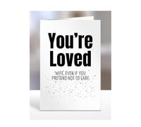 Funny, Joke, Silly, Valentines Day Card For Wife, From, Him, Her, Couples, Gifts, You're loved, Presents for Christmas, A5-301d_1