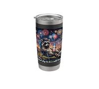 Funny July 4th Raccoon Bad Day to Be A Cold Beer Stainless Steel Insulated Tumbler