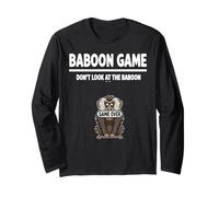 Funny Jungle Primate Baboon Game Don’t Look at The Baboon Long Sleeve T-Shirt