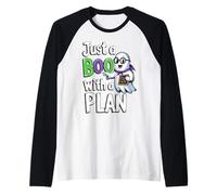 Funny Just A Boo With A Plan Cute Halloween Raglan Baseball Tee