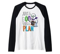 Funny Just A Boo With A Plan Cute Halloween Raglan Baseball Tee