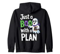 Funny Just A Boo With A Plan Cute Halloween Zip Hoodie