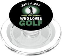 Funny Just A Boy Who Loves Golf Golfer Life Passion PopSockets PopGrip for MagSafe