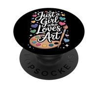 Funny Just A Girl Who Loves Art For Painters PopSockets Adhesive PopGrip
