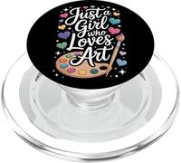 Funny Just A Girl Who Loves Art For Painters PopSockets PopGrip for MagSafe