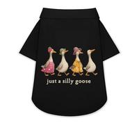Funny Just A Silly Goose Cute Dog Shirt Button Down Cats Clothes T-Shirts for Small Medium Large Pet