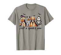 Funny Just A Spooky Dog Paw Ghost Witch Halloween Costume T-Shirt