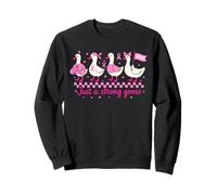 Funny Just A Strong Goose Breast Cancer Awaeness Month Women Sweatshirt
