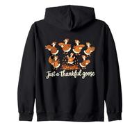 Funny Just A Thankful Goose Turkey For Fall Thanksgiving Zip Hoodie