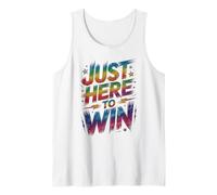Funny JUST HERE to Win Snack Teacher Play On Kids Cool Games Tank Top