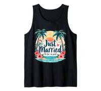 Funny Just Married So Far So Good Beach Couple Honeymoon Tank Top