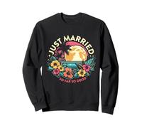 Funny Just Married Tropical Honeymoon Vacation Celebration Sweatshirt